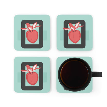 Peach Fuzz Cork Back Coaster