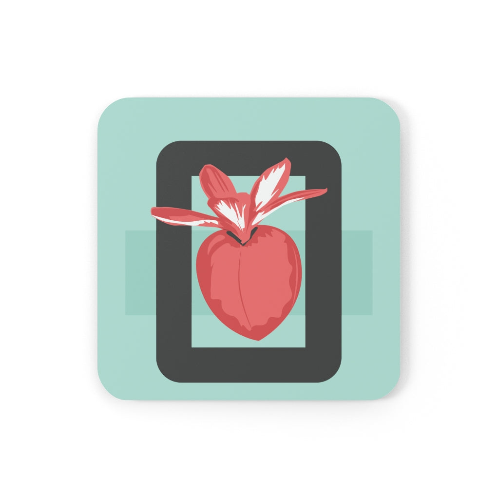 Peach Fuzz Cork Back Coaster