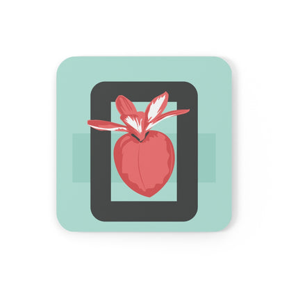 Peach Fuzz Cork Back Coaster