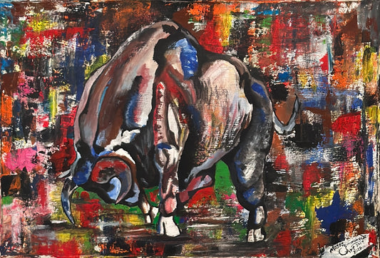 Bull Acrylic Canvas Painting
