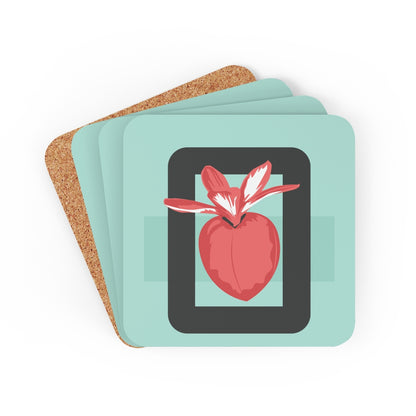 Peach Fuzz Cork Back Coaster