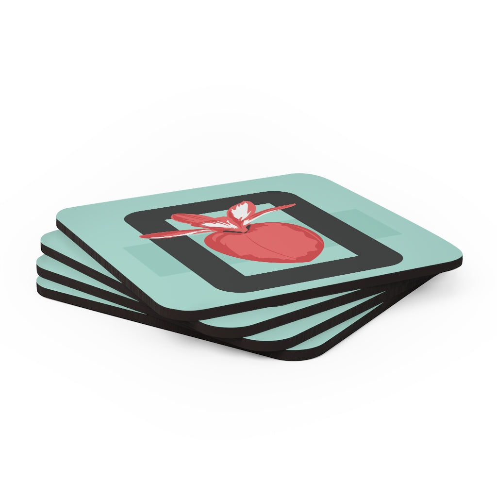 Peach Fuzz Cork Back Coaster