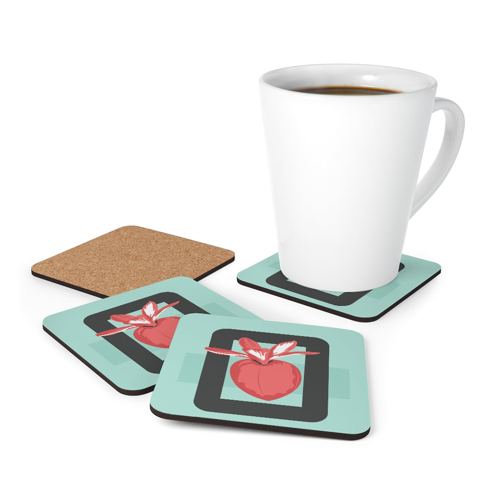 Peach Fuzz Cork Back Coaster