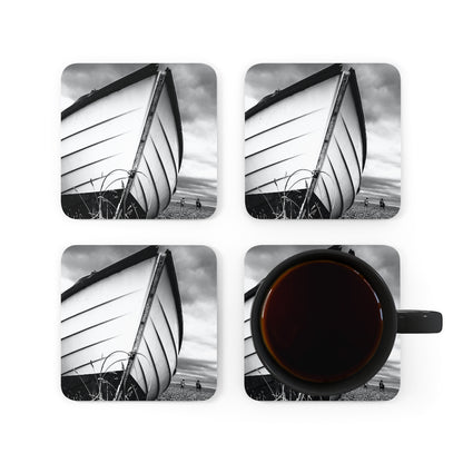 White Boat Cork Back Coaster